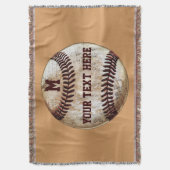 ヴィンテージブランケットYOUR TEXT、MONOGRAM スローブランケット (正面縦)