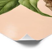 ヴィンテージブランチ付ピーチフルーツイラストレーション ポスター (コーナー)