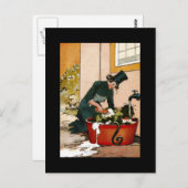 ヴィンテージブリキの木版画 ポストカード (正面/裏面)