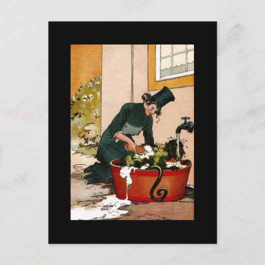 ヴィンテージブリキの木版画 ポストカード (正面)