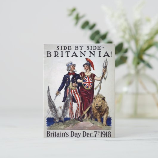 ヴィンテージブリタニア！並べて表示WWIアートはがき ポストカード (スタンド正面)