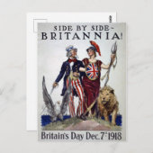 ヴィンテージブリタニア!並べて表示WWIアートはがき ポストカード (正面/裏面)