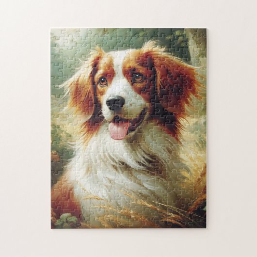 ヴィンテージブリタニー絵を描ドッグ ジグソーパズル (縦)