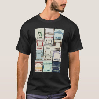 ヴィンテージブリッジズオブポートランドオレゴンTシャツブラック Tシャツ