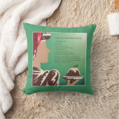 ヴィンテージブリティッシュクリスマスプリンレシピグリーン クッション (ブランケット)