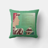 ヴィンテージブリティッシュクリスマスプリンレシピグリーン クッション (裏面)