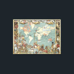 ヴィンテージブリティッシュ・エンパイア世界地図(1886) キャンバスプリント<br><div class="desc">イギリス帝国のヴィンテージを示す世界地図である。1886年に作成された。</div>