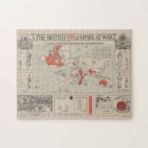 ヴィンテージブリティッシュ・エンパイア世界地図(1916) ジグソーパズル