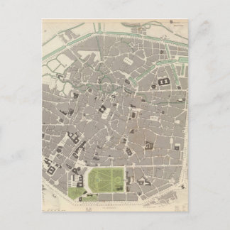ヴィンテージブリュッセルの地図（1837年） ポストカード