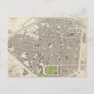 ヴィンテージブリュッセルの地図(1837年) ポストカード