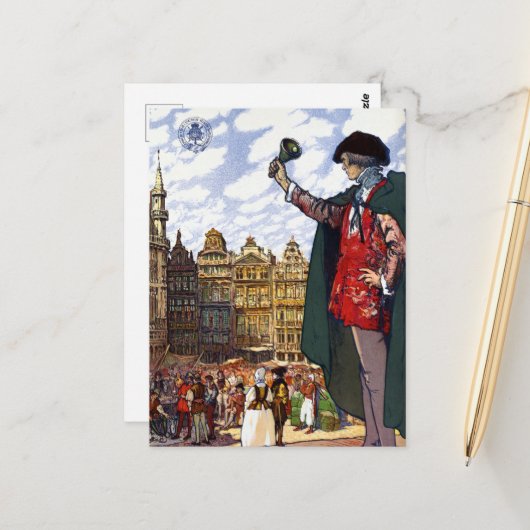 ヴィンテージブリュッセルベルギーコマーシャル・フェアトラベル ポストカード (正面/裏面インサイチュ)