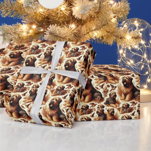 ヴィンテージブリードドッグシームレス ラッピングペーパー (クリスマス)