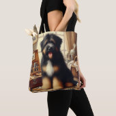 ヴィンテージブリード絵画ドッグ トートバッグ (クローズアップ)