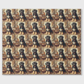 ヴィンテージブリード絵画ドッグ ラッピングペーパー (フラット)