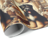 ヴィンテージブリード絵画ドッグ ラッピングペーパー (ロールコーナー)