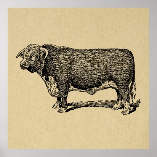 ヴィンテージブルカントリー&ファームをテーマにしたアート ポスター (正面)