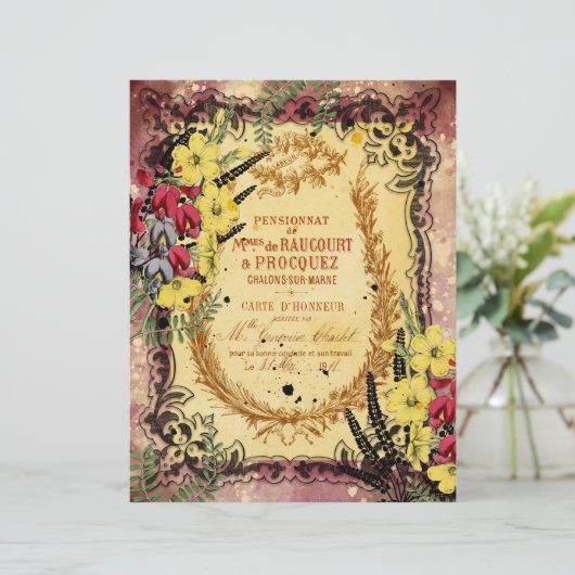 ヴィンテージブルガンディエフエマフレームスクレープブック紙 (スタンド正面)