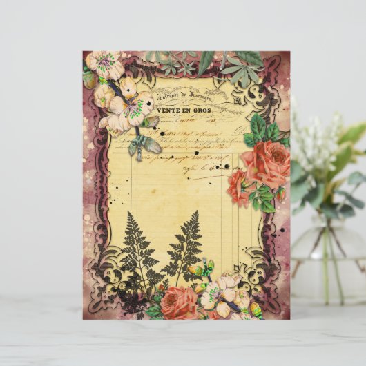 ヴィンテージブルガンディエフエマフレームスクレープブック紙 (スタンド正面)