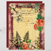 ヴィンテージブルガンディエフエマフレームスクレープブック紙 (正面/裏面)