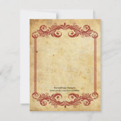 ヴィンテージブルガンディスワールリハーサルディナー招待状 招待状 (裏面)