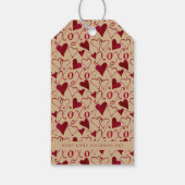 ヴィンテージブルガンディタウペバレンタインデーXXOO ギフトタグ (裏面)