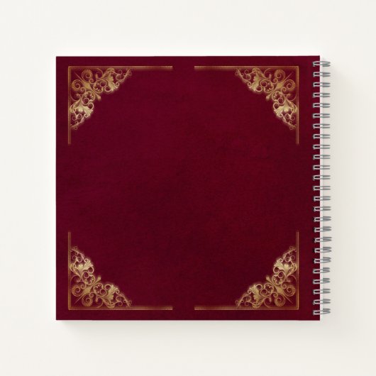 ヴィンテージブルゴーニュと金ゴールドファミリーツリー系図学 ノートブック (裏面)