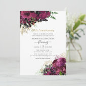 ヴィンテージブルゴーニュと金ゴールド50結婚周年記念 招待状 (スタンド正面)