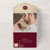 ヴィンテージブルゴーニュオールインワン招待状 オールインワン招待状 (外側)