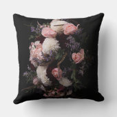 ヴィンテージブルゴーニュクリーミーフローラ装飾用クッション クッション (裏面)