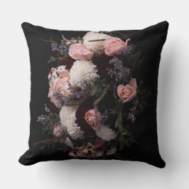 ヴィンテージブルゴーニュクリーミーフローラ装飾用クッション クッション