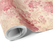 ヴィンテージブルゴーニュバラと金ゴールドバロック・ダマスク ラッピングペーパー (ロールコーナー)