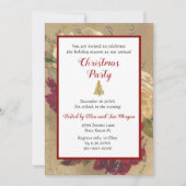 ヴィンテージブルゴーニュバラクリスマスホリデーパーティー 招待状 (正面)