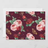 ヴィンテージブルゴーニュビクトリアンフローラ結婚スタイル 招待状 (裏面)