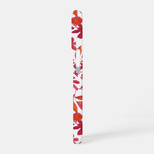 ヴィンテージブルゴーニュフローラスリムフィットフォンケース iPhone 16ケース (左側面)