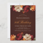 ヴィンテージブルゴーニュフローラ30歳の誕生日 招待状 (正面)