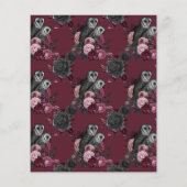 ヴィンテージブルゴーニュフールズゴシック結婚式招待状 チラシ (裏面)