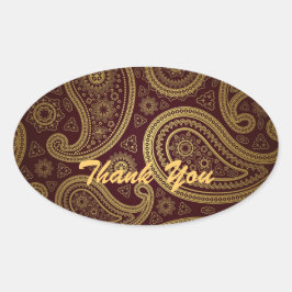 ヴィンテージブルゴーニュペイズリース結婚ウェスタン感謝していズユー 楕円形シール