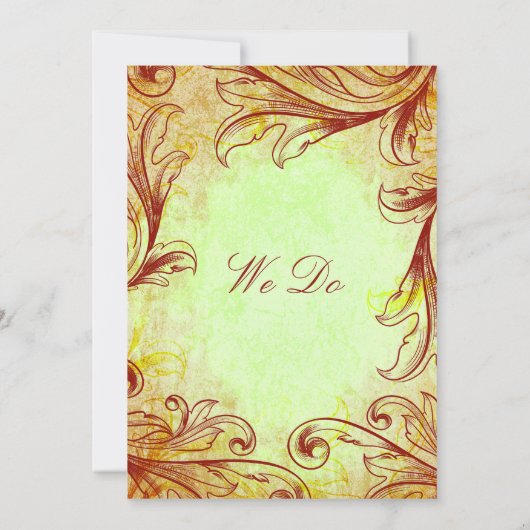 ヴィンテージブルゴーニュ結婚式招待状 招待状 (裏面)