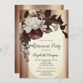 ヴィンテージブルゴーニュ花リタイア 招待状 (正面/裏面)