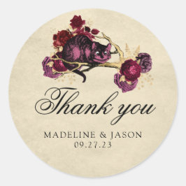 ヴィンテージブルゴーニュ赤フローラネコ結婚ズサンキュー ラウンドシール