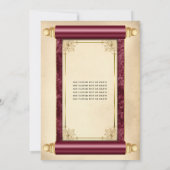 ヴィンテージブルゴーニュ金ゴールドスエレガントクロルQuinceaenera 招待状 (裏面)