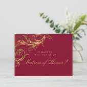 ヴィンテージブルゴーニュ金ゴールドダマスクマトロン 招待状 (スタンド正面)