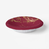 ヴィンテージブルゴーニュ金ゴールドフローラダマスクウェディング ペーパーボウル (傾斜あり)