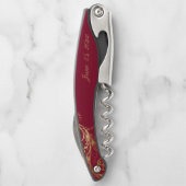 ヴィンテージブルゴーニュ金ゴールドフローラダマスク結婚スクリプト ソムリエナイフ (裏面)