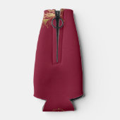 ヴィンテージブルゴーニュ金ゴールドフローラダマスク結婚スクリプト ボトルクーラー (裏面)