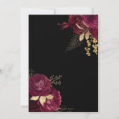 ヴィンテージブルゴーニュ金ゴールドフローラ結婚バラ 招待状 (裏面)