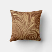 ヴィンテージブルゴーニュ金ゴールドペイズリーエレガントラグジュアリー クッション (裏面)