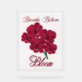 ヴィンテージブルゴーニュ・アネモン花模様 – 呼吸信じ, アクリルサイン (正面)