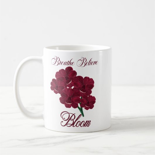 ヴィンテージブルゴーニュ・アネモン花模様 – 呼吸信じ,  コーヒーマグカップ (左)