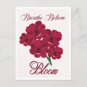 ヴィンテージブルゴーニュ・アネモン花模様 – 呼吸信じ,  ポストカード (正面)